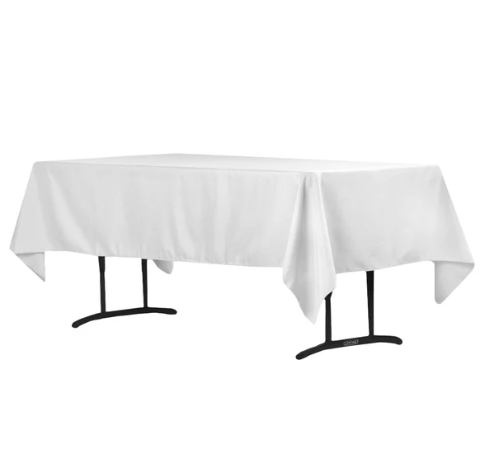 White 60x102 inch Tablecloth for 6ft Rectangular Table